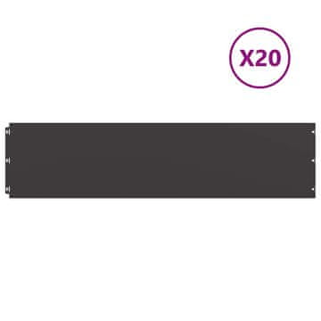 Vidaxl Robniki za trato 20 kosov Črna 25x103 cm Hladno valjano jeklo