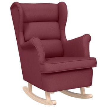 Vidaxl Gugalni stol Vino rdeče 74x90x102 cm Tkanina