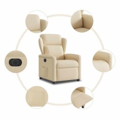 Vidaxl Električni naslanjač krem tkanina