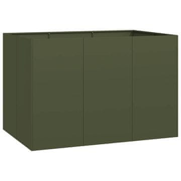 Vidaxl Sadilnik olivno zelena 120x80x80 cm Jeklo