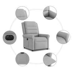 Vidaxl Električni naslanjač sivo blago