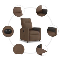 Vidaxl Električni naslanjač rjavo blago