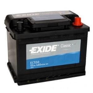 Exide AKUMULATOR 55AH D+ 460A CLASSIC EXIDE 242X175X190 - 55AH EC550