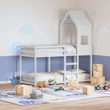 Vidaxl vidaXL Baldahin za otroško posteljo, bel, 55x99x139,5 cm, bor