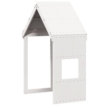 Vidaxl Streha za otroško posteljo bela 55x99x139,5 cm trdna borovina