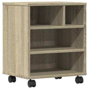 Vidaxl Stojalo za tiskalnik s kolesi sonoma hrast 41x32x48 cm