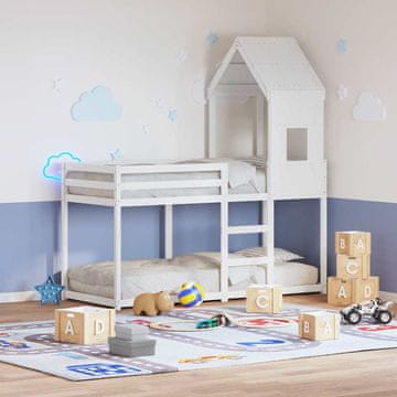 Vidaxl vidaXL Baldahin za otroško posteljo, bel, 60x99x139,5 cm, bor