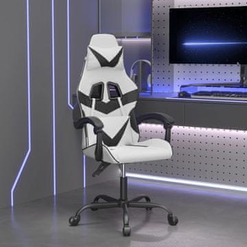 Vidaxl vidaXL igralni stol, črno-bel, umetno usnje