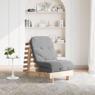 Vidaxl vidaXL Futon kavč z ležiščem in vzmetnico 60x206x11 cm borovina