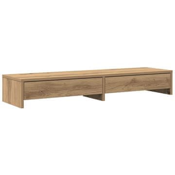 Vidaxl Stojalo za zaslon s predali artisian hrast 100x27x15cm inž. les