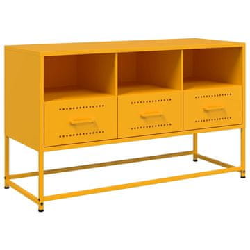 Vidaxl TV omarica gorčično rumena 100,5x39x60,5cm jeklo
