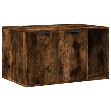 Vidaxl Omara za mačje stranišče dimljeni hrast 80x50x45 cm inž. les