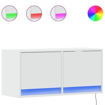 Vidaxl Stenska TV omarica z LED lučkami bela 80x31x38 cm