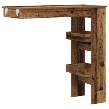 Vidaxl Stenska barska miza Stari les 102x45x103,5 cm Inženirski les