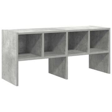 Vidaxl Regal za čevlje zložljiva betonsko sivo 89,5x30x40 cm