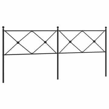 Vidaxl Kovinsko nadomestno vzglavje črno 200 cm