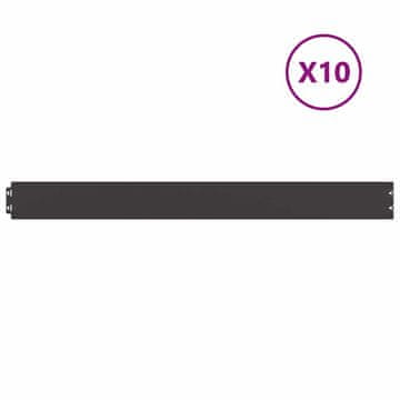 Vidaxl Robniki za trato 10 kosov Črna 10x103 cm Hladno valjano jeklo
