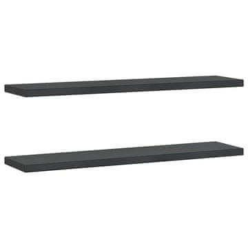 Vidaxl Stenske police 2 kosa 100x23,5 cm črna nerjaveče jeklo