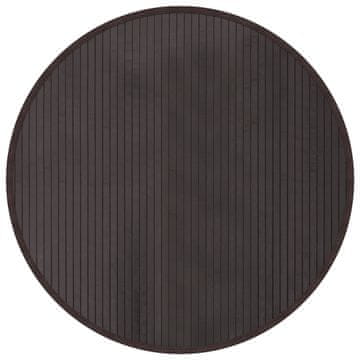 Vidaxl Okrogla preproga temno rjava 80 cm bambus