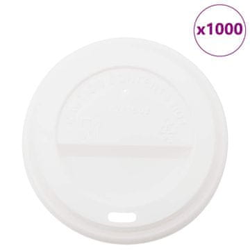 Vidaxl Papirnati pokrovčki za kavne skodelice Ø 90 mm 12 oz in 16 oz 1000 kosov beli plastični