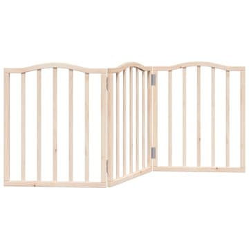 Vidaxl Vrata za pse zložljiva 3 paneli 150 cm topolovina