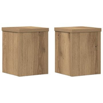 Vidaxl Stojalo za rastline 2 kosa artisan hrast 15x15x20 cm inž. les