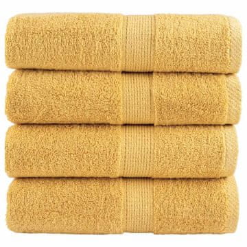 Vidaxl vidaXL Premium brisače SOLUND, 4 kosi, zlate, 30 x 30 cm, 600 g/cm²
