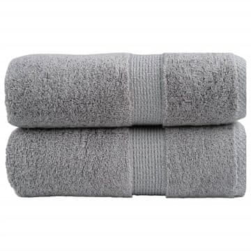 Vidaxl vidaXL Premium brisače SOLUND, 2 kosa, sive, 30 x 30 cm, 600 g/cm²