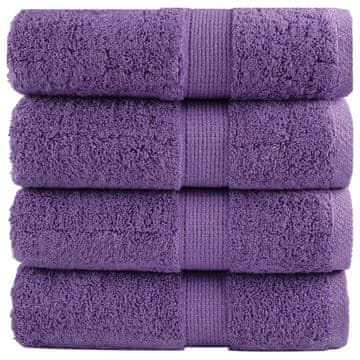 Vidaxl Premium brisače za goste SOLUND 4 kosi vijolične 30x50 cm 600 g/m²