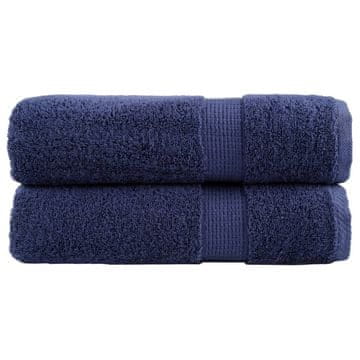 Vidaxl vidaXL Premium brisače SOLUND, 2 kosa, temno modre, 50 x 100 cm