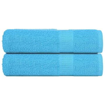 Vidaxl vidaXL Brisače za roke, 2 kosa, turkizne, 50 x 100 cm, 100 % bombaž