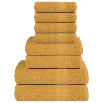 Vidaxl 8-delni komplet brisač FROGN zlate barve 360 g/m²