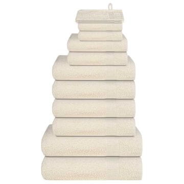 Vidaxl 12-delni komplet brisač FROGN kremne barve 360 g/m²