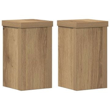 Vidaxl Stojalo za rastline 2 kosa artisan hrast 10x10x18 cm inž. les