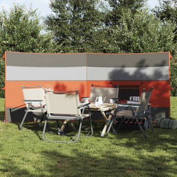 Vidaxl vidaXL Kamperska vetrovka sivo-oranžna 340 x 130 cm vodoodporna