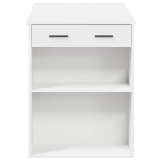 Vidaxl Pisalna miza s predalom in polico bela 102x62x77,5 cm inž. les