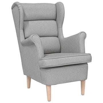 Vidaxl Fotelj sivo-bel 74x84x100 cm blago