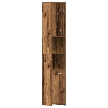 Vidaxl Kopalniška omarica Old Wood 30x30x183,5 cm inženirski les