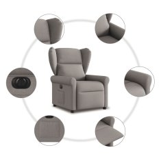 Vidaxl Električni naslanjač taupe blago