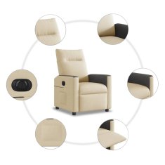 Vidaxl Električni naslanjač krem tkanina