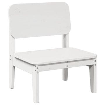 Vidaxl Vrtni stol Bela 60x52,5x72 cm Masivni les borovega lesa