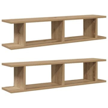 Vidaxl Stenske police 2 kosa artisan hrast 90x18x20 cm inž. les