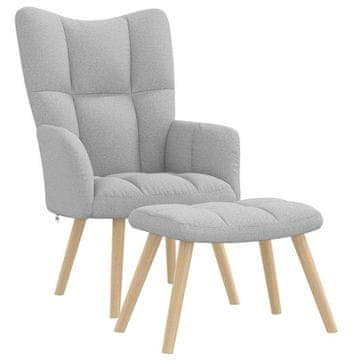 Vidaxl Sprostitveni stol s podnožnikom Cloud Grey Fabric