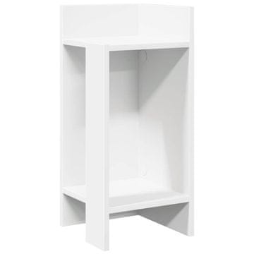 Vidaxl Stranska mizica s polico bela 25,5x27x60 cm
