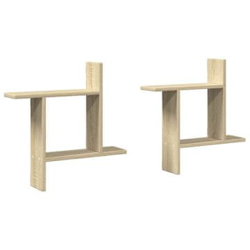 Vidaxl Stenska polica 2 kosa sonoma hrast 50x12x50 cm inženirski les