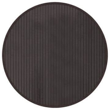 Vidaxl Okrogla preproga temno rjava 60 cm bambus