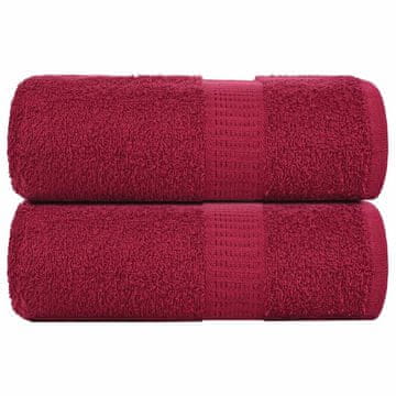 Vidaxl vidaXL Brisače za goste, 2 kosa, bordo 30 x 50 cm, 100 % bombaž