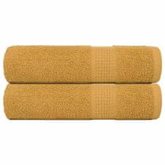 Vidaxl vidaXL Brisače za tuširanje 2 kosa zlate 70 x 140 cm 360 g/m² 100 % bombaž