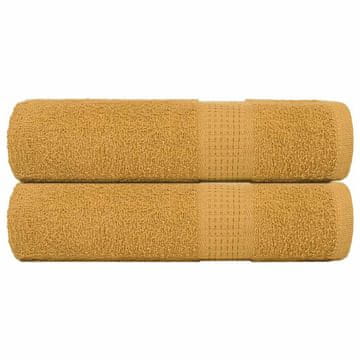 Vidaxl vidaXL Brisače za tuširanje 2 kosa zlate 70 x 140 cm 360 g/m² 100 % bombaž