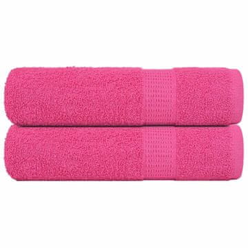 Vidaxl vidaXL Kopalne brisače, 2 kosa, roza, 70 x 140 cm, 100 % bombaž